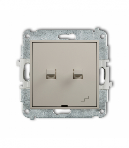 MINI Łącznik pojedynczy ze schodowym w stylu amerykańskim (wspólne zasilanie), taupe Karlik 60MWPUS-10.1