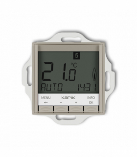 MINI Regulator temperatury, uniwersalny, elektroniczny, tygodniowy (podświetlenie białe), taupe Karlik 60MRT-3.1