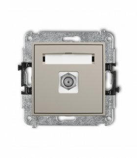 MINI Gniazdo antenowe pojedyncze typu F (SAT) niklowany, taupe Karlik 60MGF-1