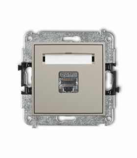 MINI Gniazdo komputerowe pojedyncze 1xRJ45, kat. 5e, ekranowany, 8-stykowy, taupe Karlik 60MGK-1e