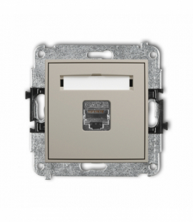 MINI Gniazdo komputerowe pojedyncze 1xRJ45, kat. 6, ekranowany, 8-stykowy, taupe Karlik 60MGK-5