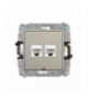MINI Gniazdo komputerowe podwójne 2xRJ45, kat. 6A, 8-stykowy, bez pola opisowego, taupe Karlik 60MGKBO-8