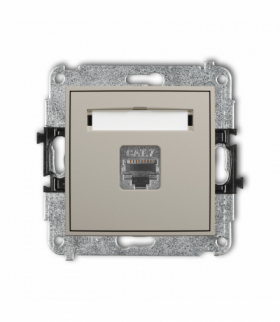 MINI Gniazdo komputerowe pojedyncze 1xRJ45, kat. 7, ekranowany, 8-stykowy, taupe Karlik 60MGK-9