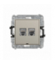 MINI Gniazdo komputerowe podwójne 2xRJ45, kat. 7, ekranowany, 8-stykowy, bez pola opisowego, taupe Karlik 60MGKBO-10