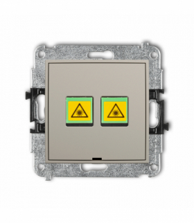 MINI Gniazdo światłowodowe, optyczne podwójne, bez pola opisowego, taupe Karlik 60MGOPBO-2
