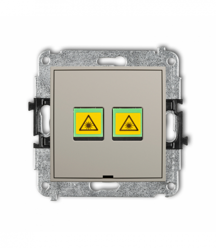MINI Gniazdo światłowodowe, optyczne podwójne, bez pola opisowego, taupe Karlik 60MGOPBO-2