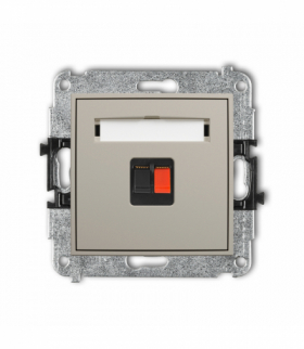 MINI Gniazdo głośnikowe pojedyncze, taupe Karlik 60MGG-1