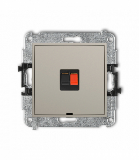 MINI Gniazdo głośnikowe pojedyncze, bez pola opisowego, taupe Karlik 60MGGBO-1