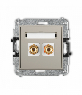 MINI Gniazdo głośnikowe pojedyncze (typu banan - czerwony i czarny, pozłacany, 4 mm2, skręcany), taupe Karlik 60MGG-4