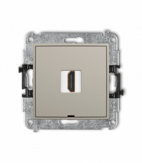 MINI Gniazdo HDMI 2.0, 4K, bez pola opisowego, taupe Karlik 60MHDMIBO-3