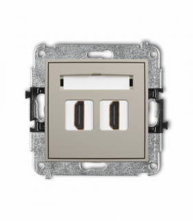 MINI Gniazdo podwójne HDMI 2.1, 8K, taupe Karlik 60MHDMI-6