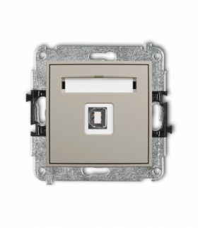 MINI Gniazdo pojedyncze USB A-B 2.0, taupe Karlik 60MGUSB-3