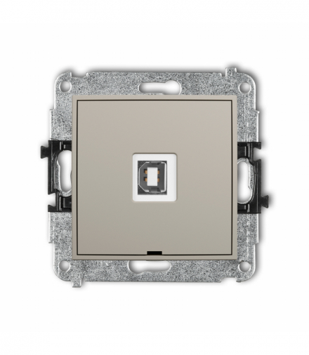 MINI Gniazdo pojedyncze USB A-B 2.0, bez pola opisowego, taupe Karlik 60MGUSBBO-3