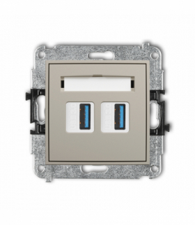 MINI Gniazdo podwójne 2xUSB A-A 3.0, taupe Karlik 60MGUSB-6