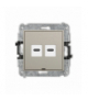 MINI Gniazdo podwójne 2xUSB C-C, bez pola opisowego, taupe Karlik 60MGUSBBO-8