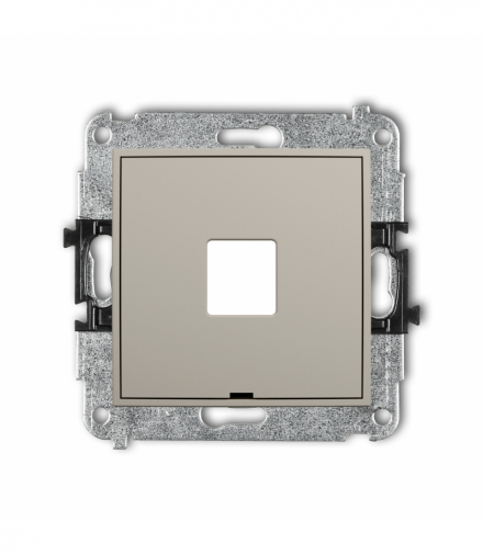 MINI Gniazdo multimedialne pojedyncze bez modułu, bez pola opisowego (standard Keystone), taupe Karlik 60MGMBO-1P