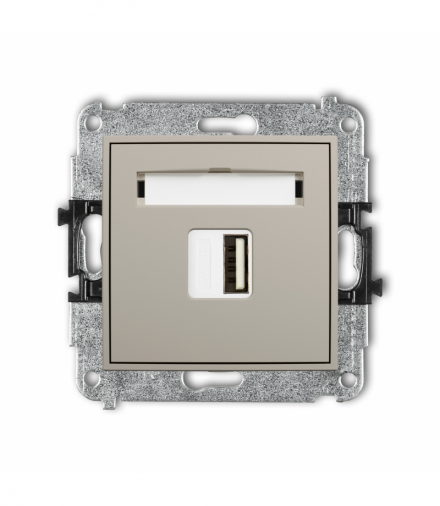 MINI Ładowarka USB A, 5W max., 5V, 1A, taupe Karlik 60MCUSB-1