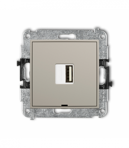 MINI Ładowarka USB A, 5W max., 5V, 1A, bez pola opisowego, taupe Karlik 60MCUSBBO-1