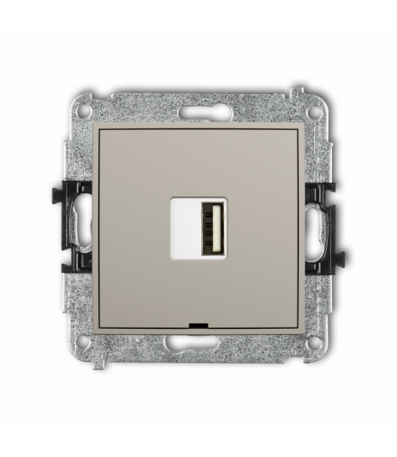 MINI Ładowarka USB A, 10W max., 5V, 2A, bez pola opisowego, taupe Karlik 60MCUSBBO-3