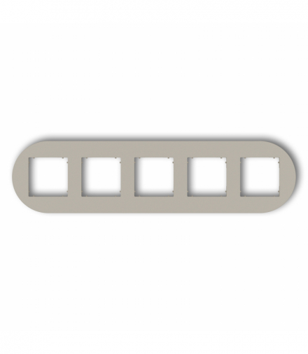 MINI Ramka uniwersalna pięciokrotna okrągła z tworzywa, taupe Karlik 60MRTO-5