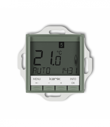 MINI Regulator temperatury, uniwersalny, elektroniczny, tygodniowy (podświetlenie niebieskie), szałwiowy Karlik 61MRT-3.2