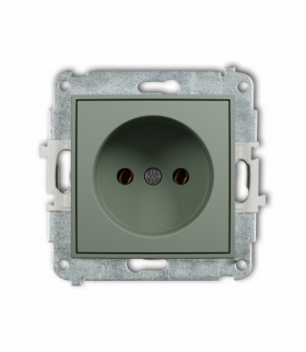MINI Gniazdo pojedyncze bez uziemienia 2P (bez przesłon torów prądowych), szałwiowy Karlik 61MGP-1