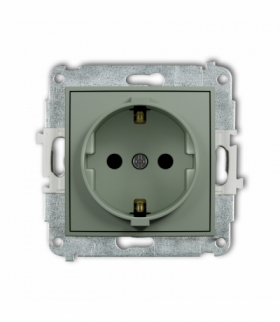 MINI Gniazd pojedyncze z uziemieniem SCHUKO 2P+Z (przesłony torów prądowych), szałwiowy Karlik 61MGP-1sp
