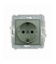 MINI Gniazd pojedyncze z uziemieniem SCHUKO 2P+Z (przesłony torów prądowych), szałwiowy Karlik 61MGP-1sp