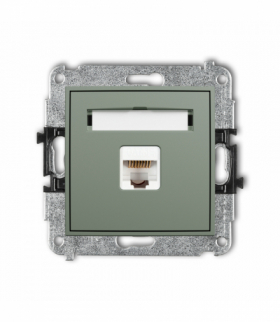 MINI Gniazdo komputerowe pojedyncze 1xRJ45, kat. 5e, 8-stykowy, szałwiowy Karlik 61MGK-1