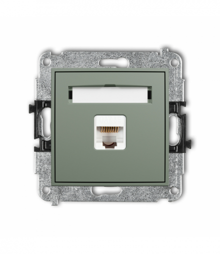 MINI Gniazdo komputerowe pojedyncze 1xRJ45, kat. 5e, 8-stykowy, szałwiowy Karlik 61MGK-1