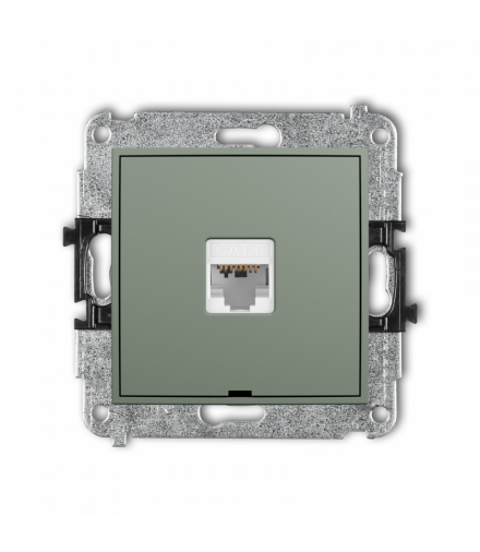 MINI Gniazdo komputerowe pojedyncze 1xRJ45, kat. 6, 8-stykowy, bez pola opisowego, szałwiowy Karlik 61MGKBO-3