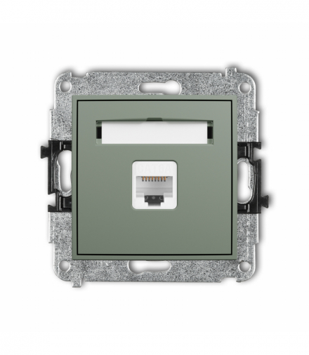 MINI Gniazdo komputerowe pojedyncze 1xRJ45, kat. 6A, 8-stykowy, szałwiowy Karlik 61MGK-7