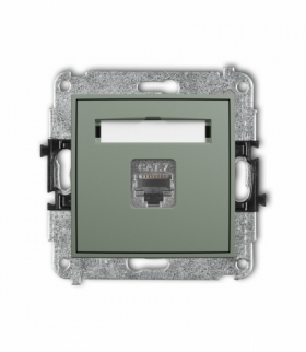 MINI Gniazdo komputerowe pojedyncze 1xRJ45, kat. 7, ekranowany, 8-stykowy, szałwiowy Karlik 61MGK-9