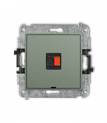 MINI Gniazdo głośnikowe pojedyncze, bez pola opisowego, szałwiowy Karlik 61MGGBO-1