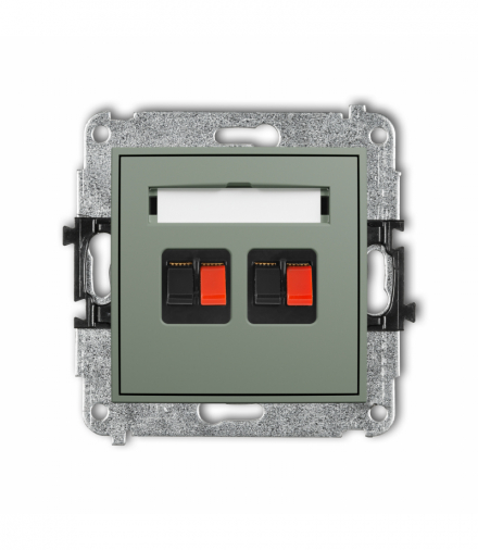 MINI Gniazdo głośnikowe podwójne, szałwiowy Karlik 61MGG-2