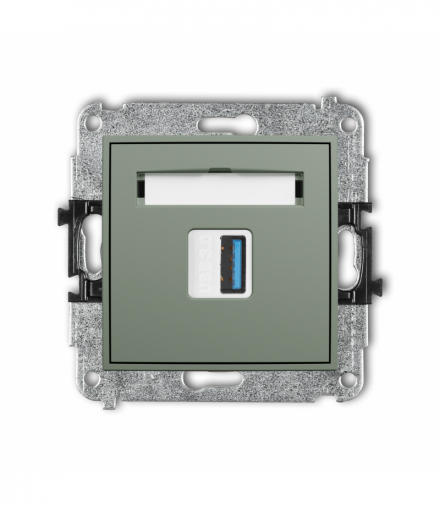 MINI Gniazdo pojedyncze USB A-A 3.0, szałwiowy Karlik 61MGUSB-5