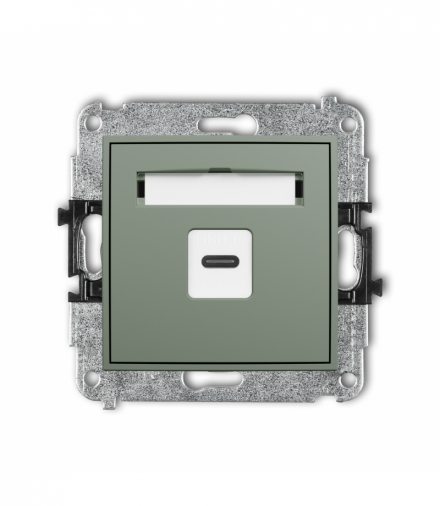 MINI Gniazdo pojedyncze 1xUSB C-C, szałwiowy Karlik 61MGUSB-7