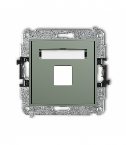 MINI Gniazdo multimedialne pojedncze bez modułu (standard Keystone), szałwiowy Karlik 61MGM-1P