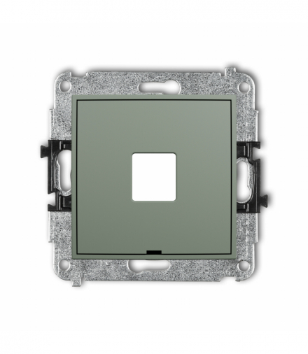 MINI Gniazdo multimedialne pojedyncze bez modułu, bez pola opisowego (standard Keystone), szałwiowy Karlik 61MGMBO-1P