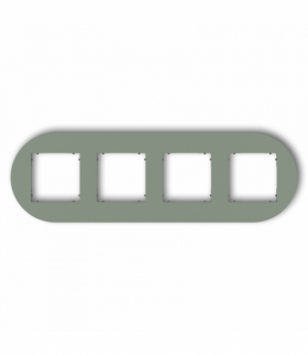 MINI Ramka uniwersalna poczwórna okrągła z tworzywa, szałwiowy Karlik 61MRTO-4