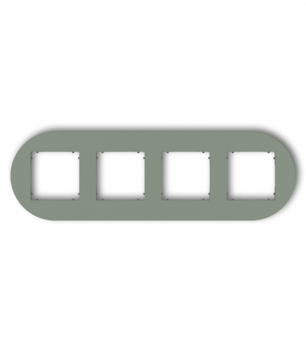 MINI Ramka uniwersalna poczwórna okrągła z tworzywa, szałwiowy Karlik 61MRTO-4