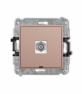 MINI Gniazdo antenowe pojedyncze typu F (SAT) niklowany, bez pola opisowego, Łososiowy Karlik 62MGFBO-1