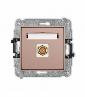 MINI Gniazdo antenowe pojedyncze typu F (SAT) pozłacany, Łososiowy Karlik 62MGF-1.1