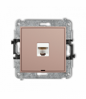 MINI Gniazdo komputerowe pojedyncze 1xRJ45, kat. 5e, 8-stykowy, bez pola opisowego, Łososiowy Karlik 62MGKBO-1
