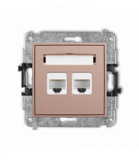 MINI Gniazdo komputerowe podwójne 2xRJ45, kat. 6, 8-stykowy, Łososiowy Karlik 62MGK-4