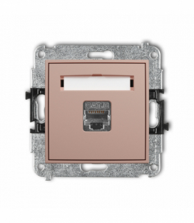 MINI Gniazdo komputerowe pojedyncze 1xRJ45, kat. 6, ekranowany, 8-stykowy, Łososiowy Karlik 62MGK-5