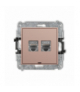 MINI Gniazdo komputerowe podwójne 2xRJ45, kat. 7, ekranowany, 8-stykowy, bez pola opisowego, Łososiowy Karlik 62MGKBO-10