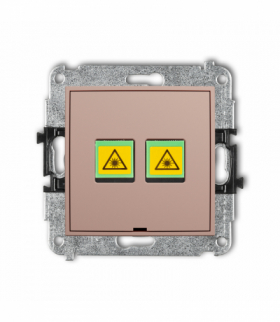 MINI Gniazdo światłowodowe, optyczne podwójne, bez pola opisowego, Łososiowy Karlik 62MGOPBO-2