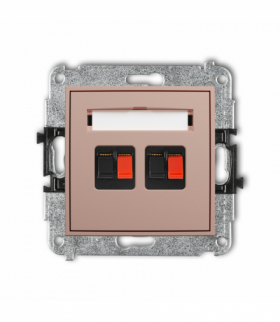 MINI Gniazdo głośnikowe podwójne, Łososiowy Karlik 62MGG-2