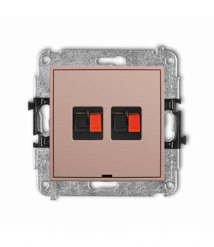 MINI Gniazdo głośnikowe podwójne, bez pola opisowego, Łososiowy Karlik 62MGGBO-2